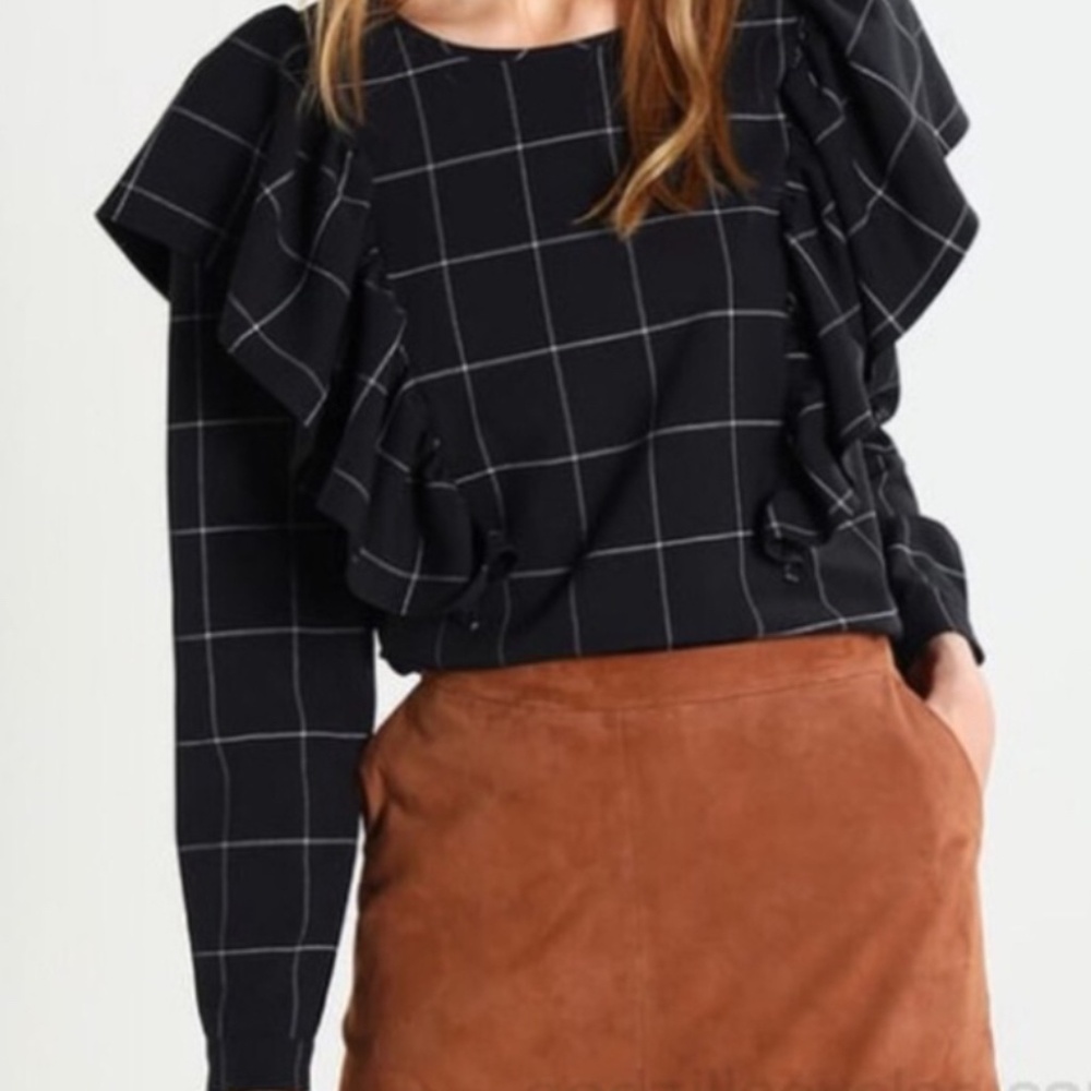 Anthropologie Just Female Shari Ruffle Blouse